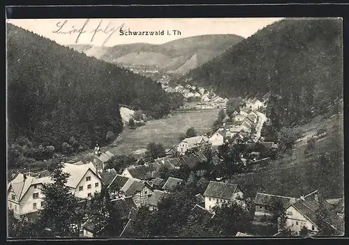 AK Schwarzwald i. Th., Ortsansicht im Sonnenlicht