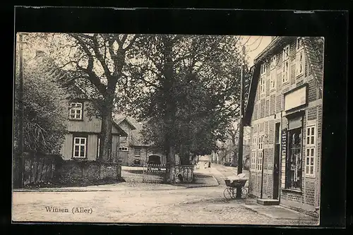 AK Winsen /Aller, Strassenpartie mit Geschäft