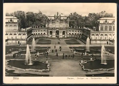 Foto-AK Walter Hahn, Dresden, NR. 7605: Dresden, Zwinger mit Wallpavillon