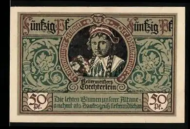 Notgeld Rothenburg ob der Tauber 1921, 50 Pfennig, Kellermeisters Töchterlein