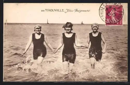 AK Trouville, Jolie Baigneuses, Bademode