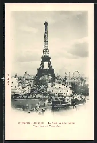 AK Paris, La Tour Eiffel, Eiffelturm mit dem Place de Trocadéro