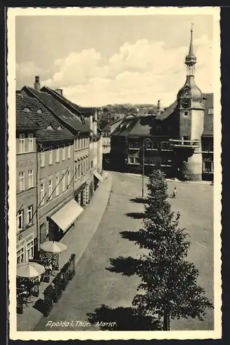 AK Apolda i. Thür., Ortspartie am Markt