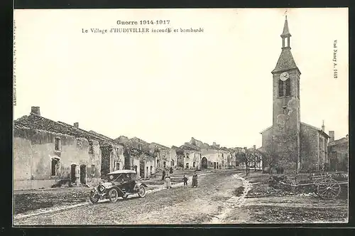 AK Hudiviller, le Village incendie et bombarde