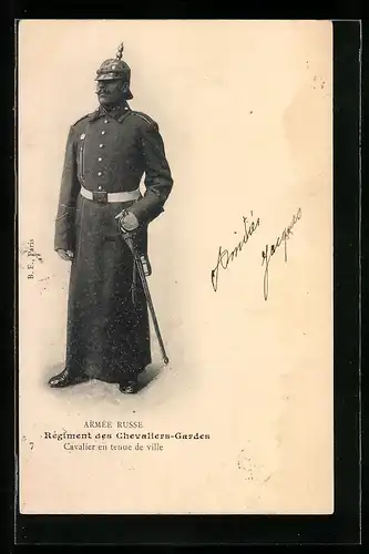 AK Armée Russe, Regiment des Chevaliers-Gardes, Cavalier en tenue de ville