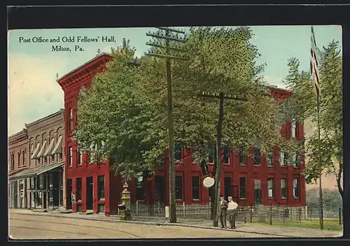 AK Milton, PA, Post Office and Odd Fellows` Hall