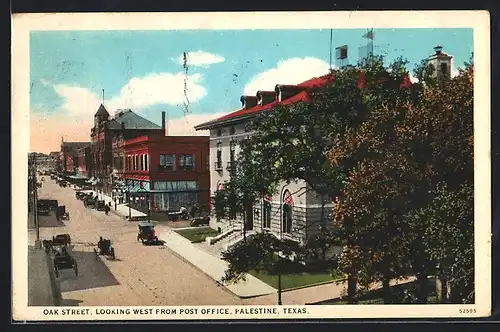 AK Palestine, TX, Oak Street, Looking West from Post Office