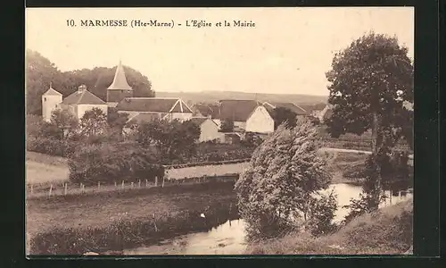 AK Marmesse, L`Eglise et la Mairie