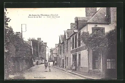 AK Saint-Jean-le-Thomas, Route de la Mer, Hotel des Bains