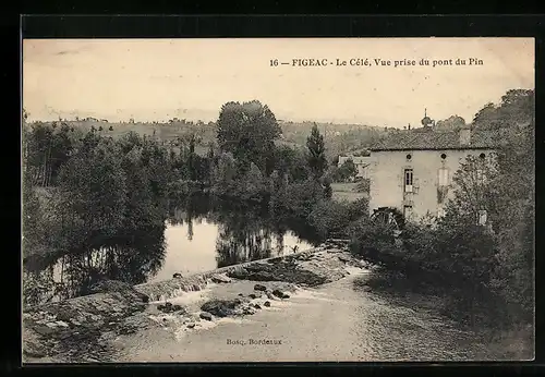 AK Figeac, Le Célé, Vue prise du pont du Pin