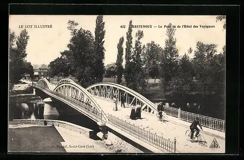 AK Bretenoux, Le Pont vu de l`Hotel des Voyageurs