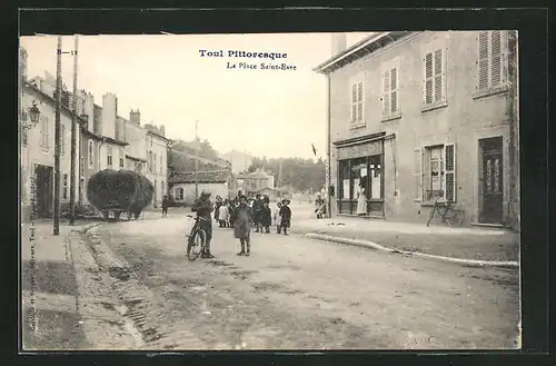 AK Toul, La Place Saint-Evre, Ortspartie