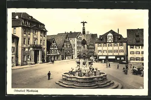 AK Schwabach, Ansicht vom Marktplatz