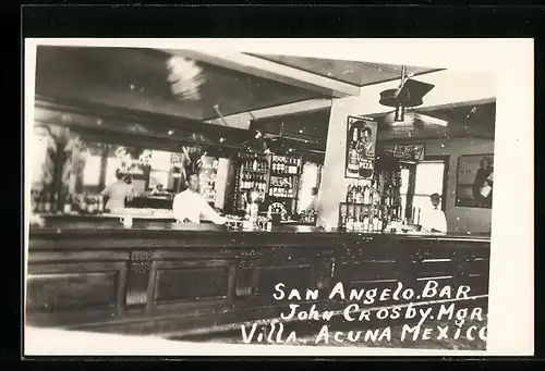AK Villa Acuna, San Angelo Bar, John Crosby Mgr.