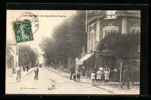 AK Colombes, La Rue Felix Faure