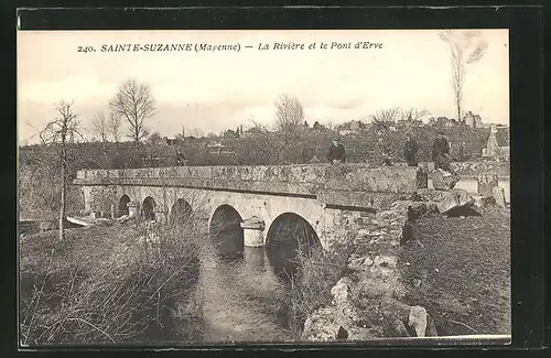 AK Sainte-Suzanne, la Riviere et le Pont d'Erve