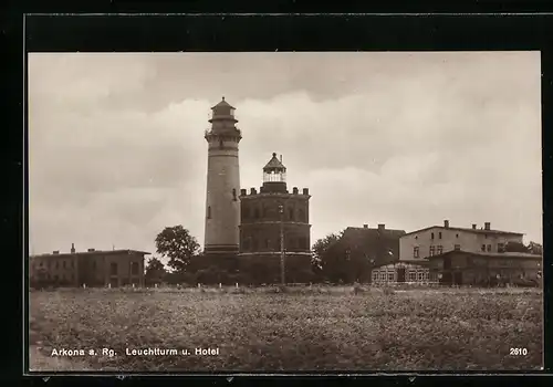 AK Arkona a. Rg., Leuchtturm u. Hotel