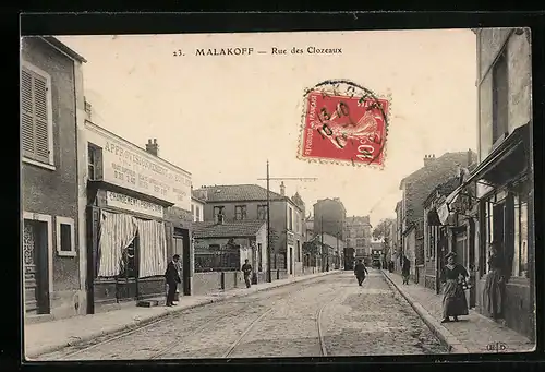 AK Malakoff, Rue des Clozeaux