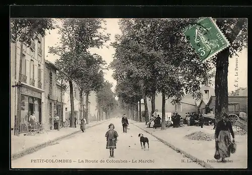 AK Petit-Colombes, La Route de Colombes, Le Marché