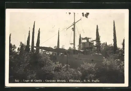 AK Gardone Riviera, La Nave Puglia nel Vittoriale