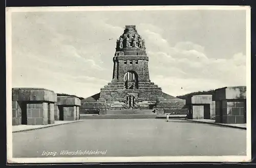 AK Leipzig, Blick zum Völkerschlachtdenkmal