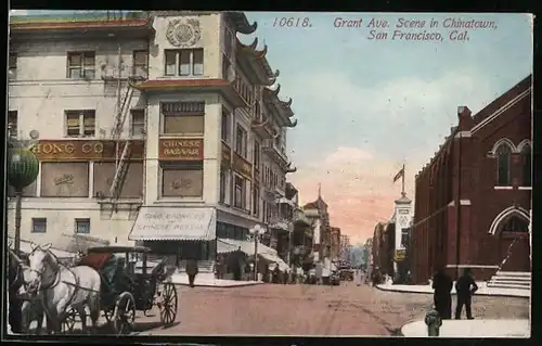 AK San Francisco, CA, Grant Ave., Scene in Chinatown