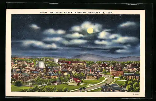 AK Johnson City, TN, Bird`s Eye View at Night