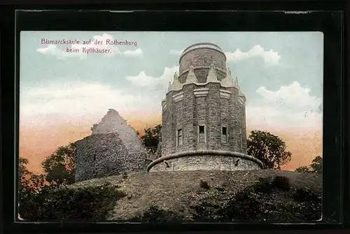 AK Kyffhäuser, Bismarcksäule auf der Rothenburg beim Kyffhäuser