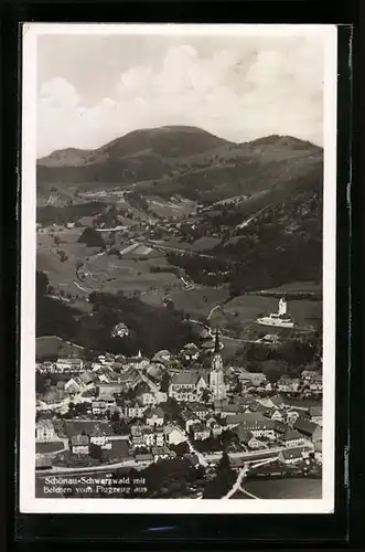 AK Schönau / Schwarzwald, Fliegeraufnahme mit Belchen