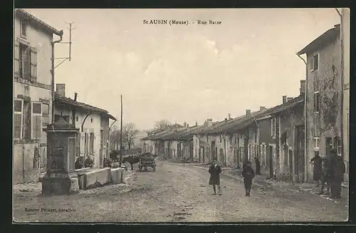 AK Saint-Aubin, Rue Basse, Strassenpartie