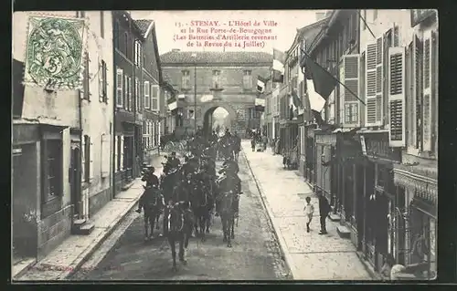 AK Stenay, L`Hotel de Ville et la Rue Porte-de-Bourgogne