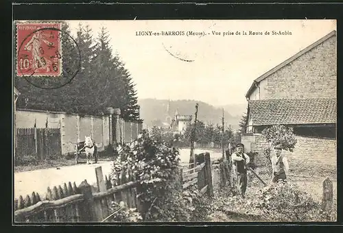 AK Ligny-en-Barrois, Vue prise de la Route de St-Aubin