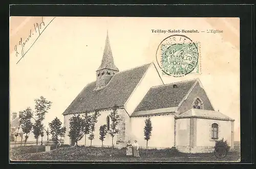 AK Teillay-Saint-Benoist, L`Eglise, Ortsansicht mit Kirche