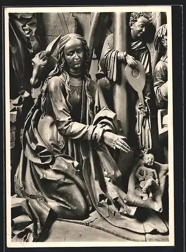 Foto-AK Deutscher Kunstverlag, Nr. 61: Bamberg, Der Dom, Maria mit Kind, Geburt Christi