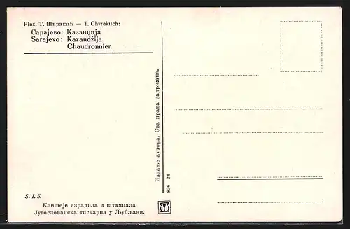 Künstler-AK Sarajewo, Kazandzija Chaudronnier, Handwerker beschlägt Topf