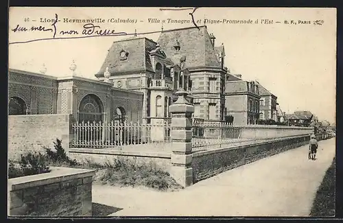 AK Lion-Hermanville, Villa Tanagra et Digue-Promenade de l`Est