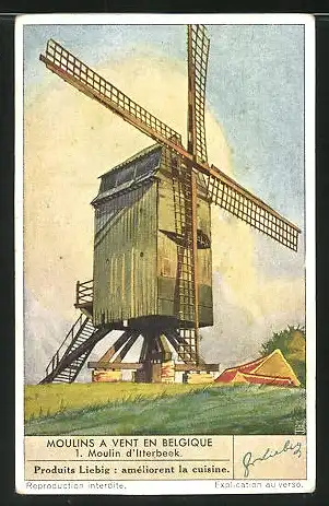 Sammelbild Liebig, Moulins A Vent En Belgique, 1. Moulin d`Itterbeek