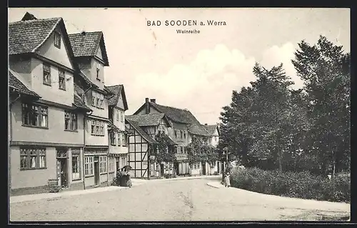 AK Bad Sooden, Strasse an der Weinreihe