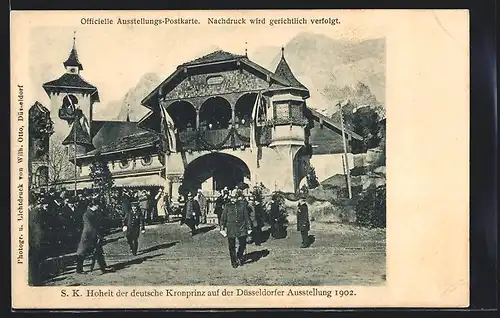 AK Düsseldorf, S. K. Hoheit der deutsche Kronprinz auf der Ausstellung 1902