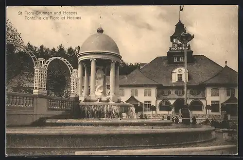 AK Bern, Schweiz. Landes-Ausstellung 1914, Flora-Brunnen und Hospes