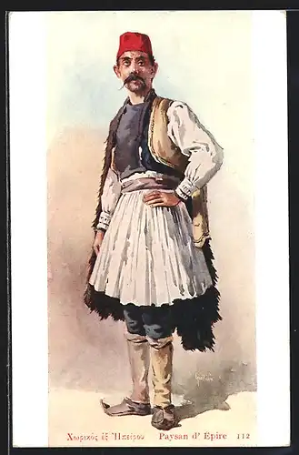 AK Mann in griechischer Volkstracht