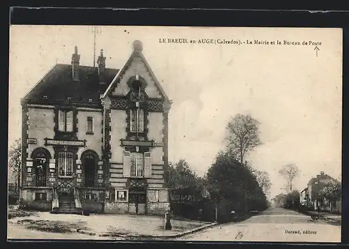 AK Le Breuil en Auge, La Mairie et le Burcau de Poste