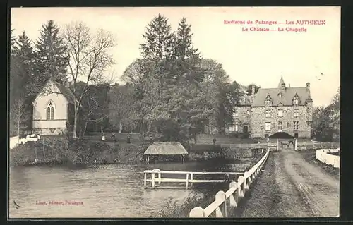 AK Les Authieux, Le Chateau et la Chapelle