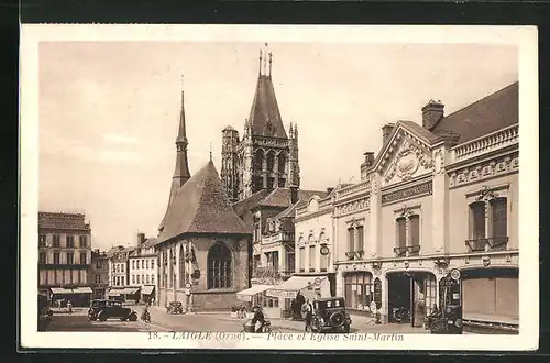 AK Laigle, Place et Eglise Saint-Martin