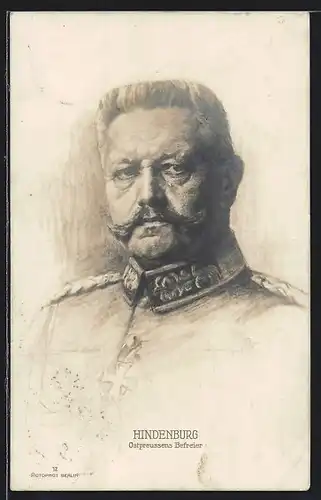 AK Portrait Paul von Hindenburg in Uniform