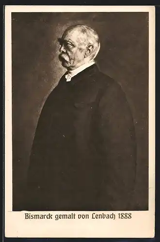 Künstler-AK Fürst Otto von Bismarck gemalt von Lenbach 1888