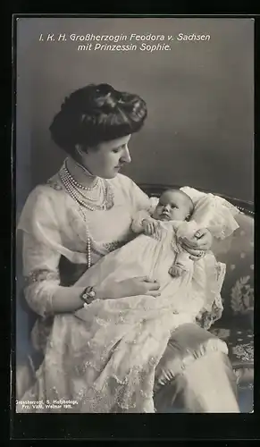 AK Grossherzogin Feodora von Sachsen-Weimar-Eisenach mit Prinzessin Sophie