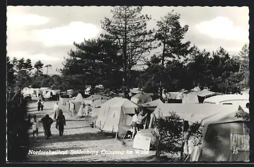 AK Sahlenburg / Nordseebad, Camping im Wald