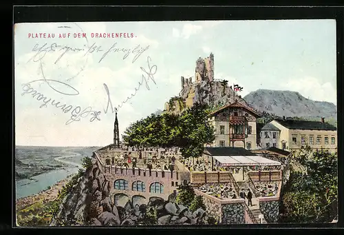 AK Königswinter / Rhein, Plateau auf dem Drachenfels