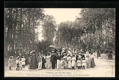 AK Nèris-les-Bains, Un jour de fete de bienfaisance au Parc de la Promenade